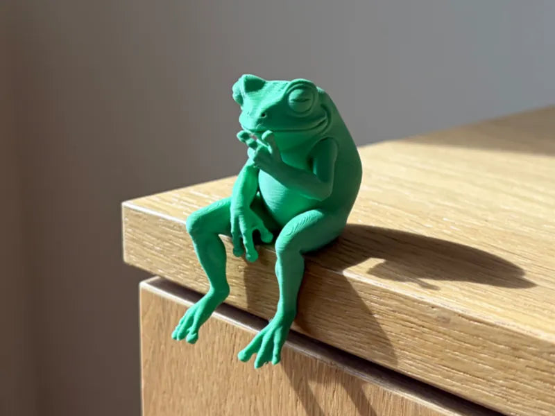 039 Thinking Frog Sitting Figure Funny Shelf Buddy