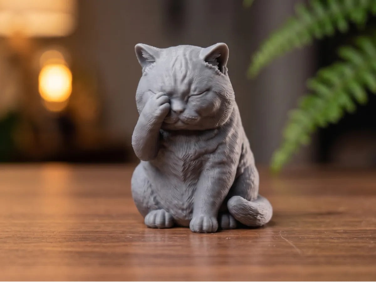 British Shorthair Cat Facepalm - Too Chunky
