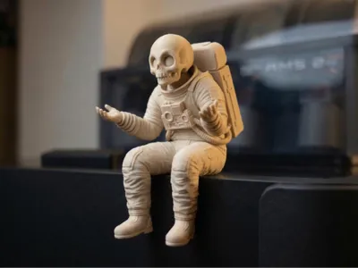 095 Skeleton Astro Shrug - The Perplexed Space Skull