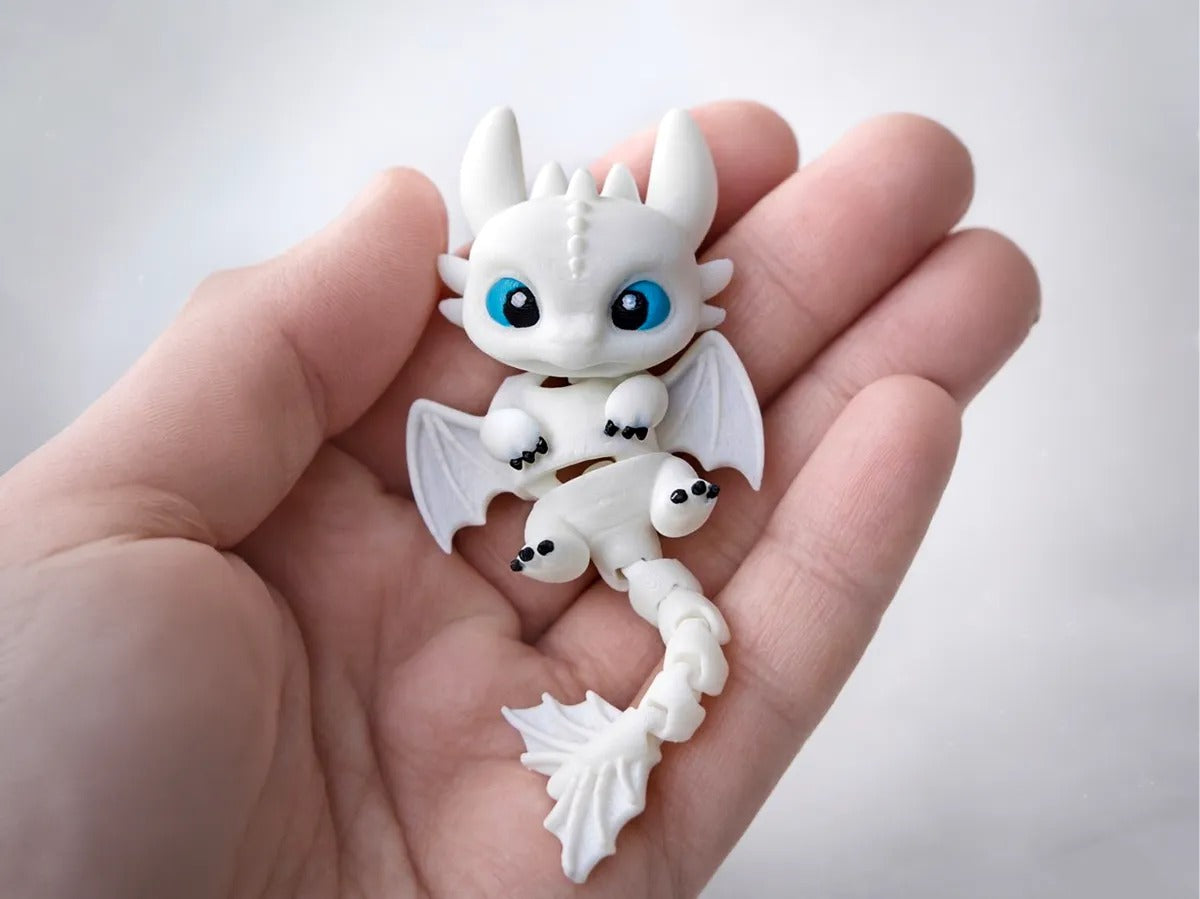38 Articulated Light Fury Dragon Keychain