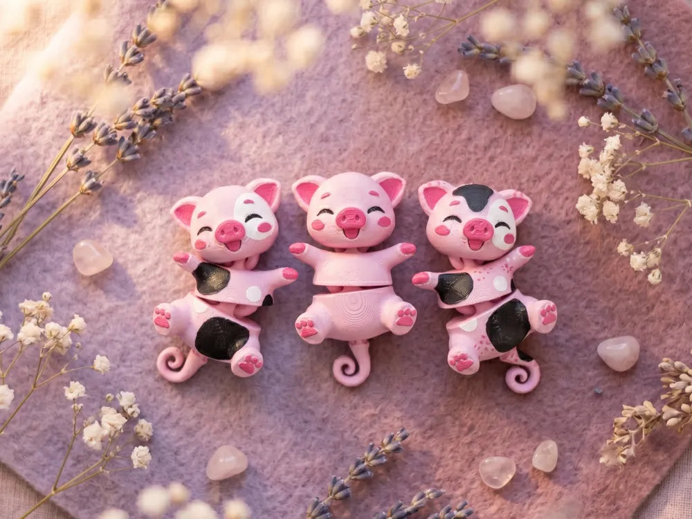 Cute Flexi Baby Pig - Articulated Toy & Keychain