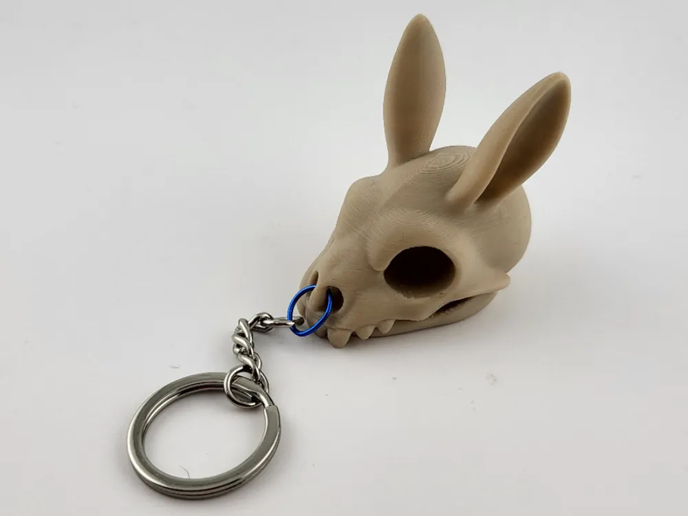 Easter Bunny Skull Keychain