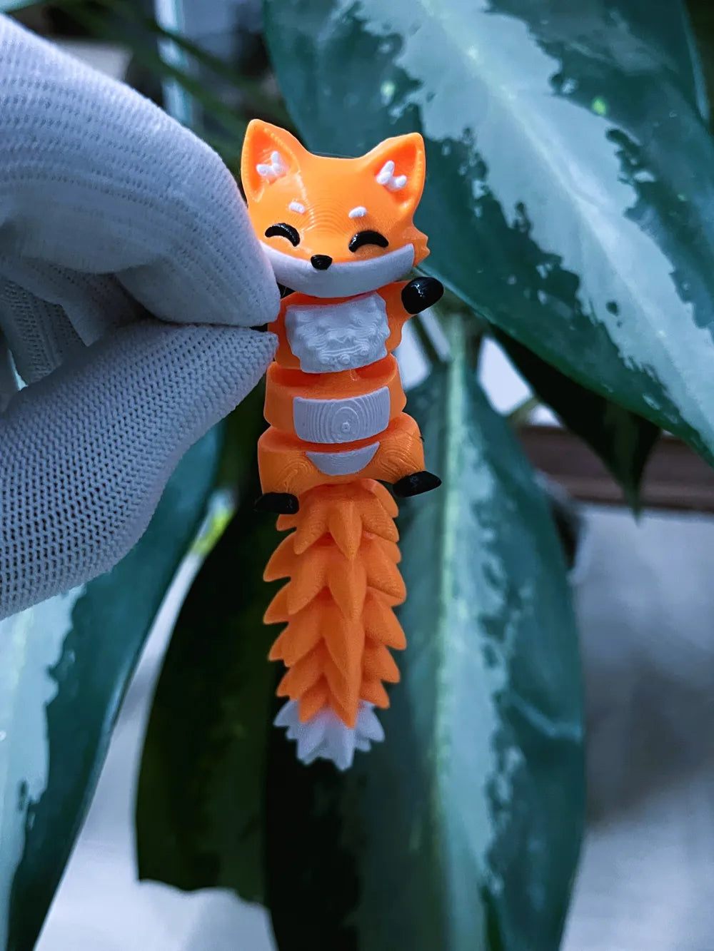Fluffy Tail Cute Flexi Fox with - Toy Keychain