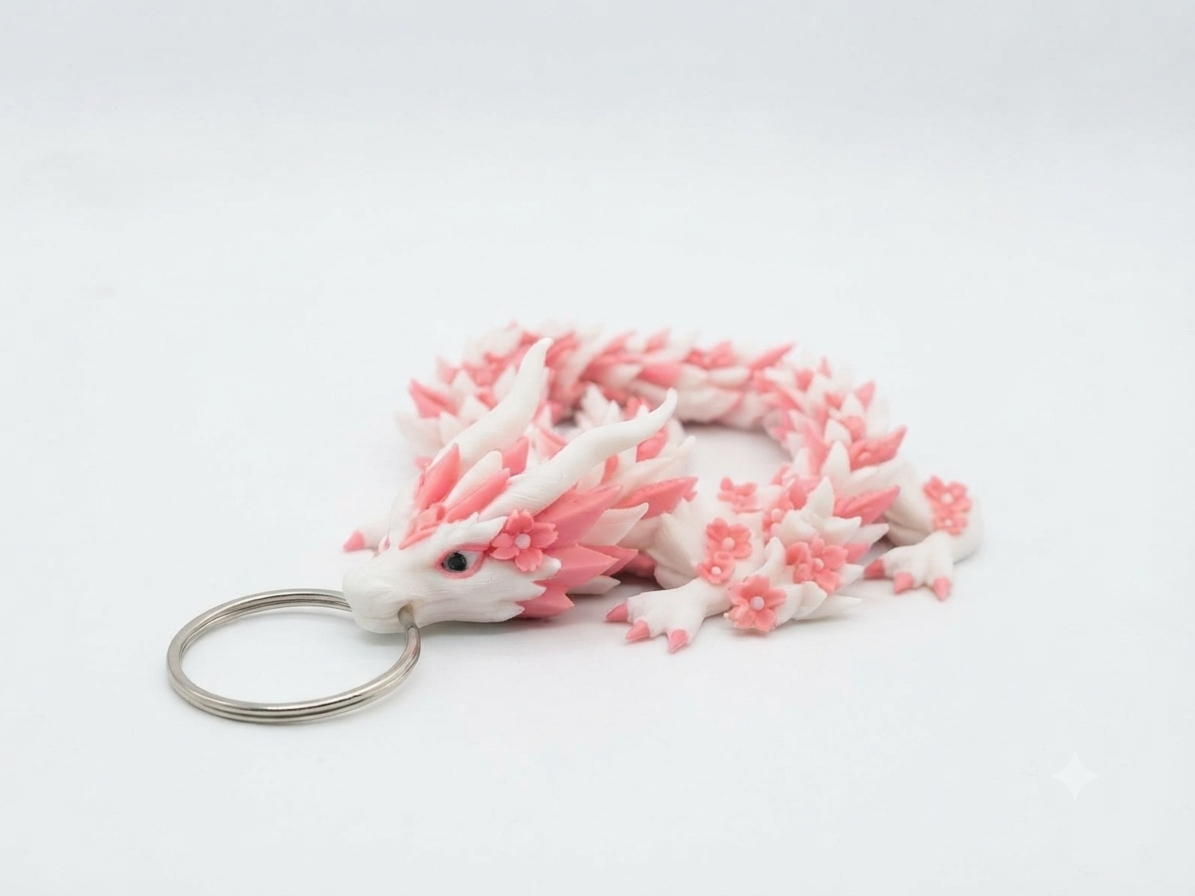 Mini Sakuryn - Cherry-Blossom Dragon + Keychain