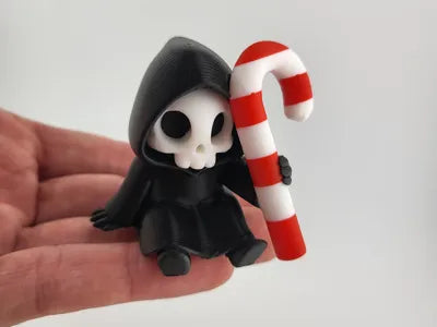 Grim Reaper Figurine Holiday Candy Cane