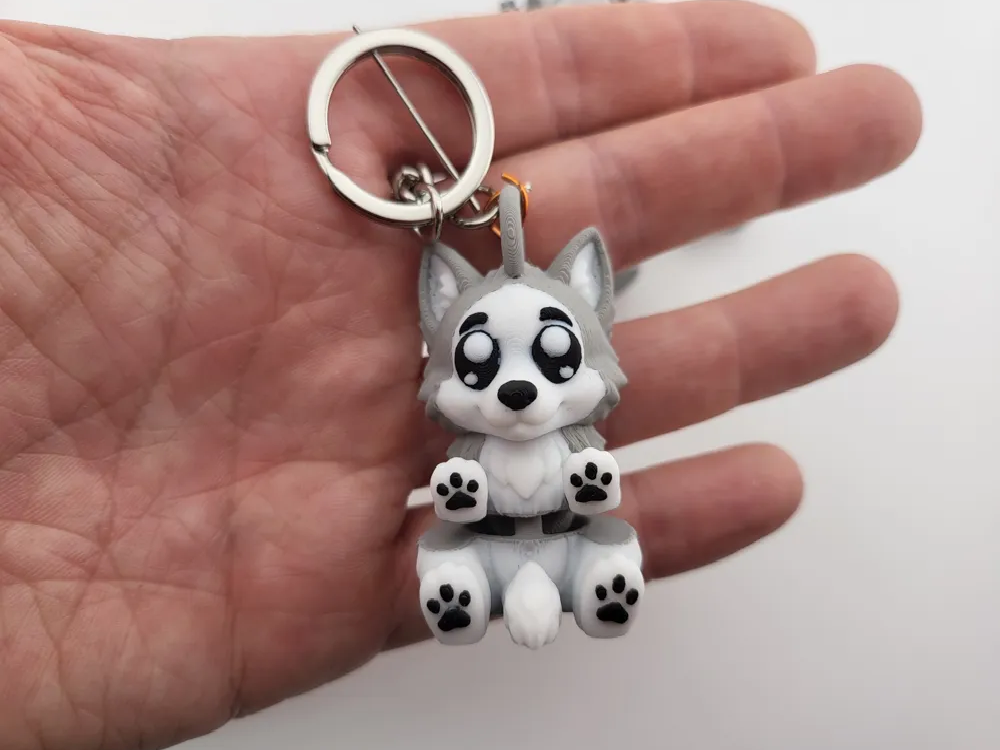 Husky Keychain Articulated Flexi Toy Kawaii Fidget