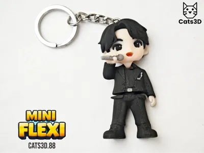 Mini Flexi K-Pop BTS Singer Keychain