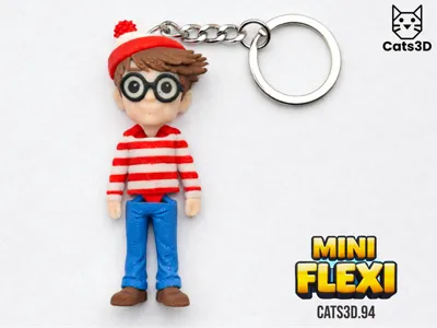 Mini Flexi Waldo Wally Keychain