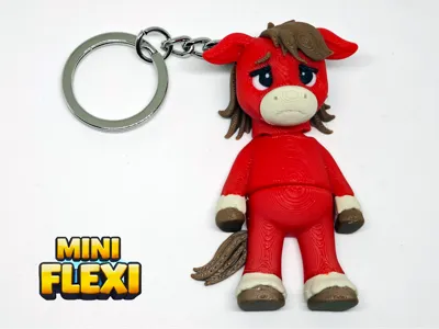 Sad Horse Mini Flexi Funny Art Figure