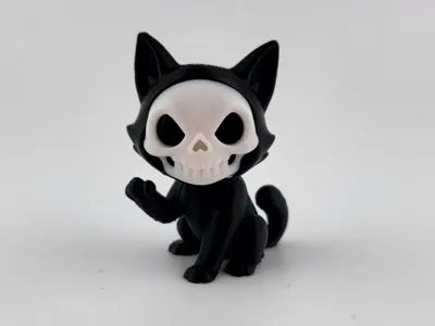 Skeleton Cat Figurine Grim Reaper Style Kitty