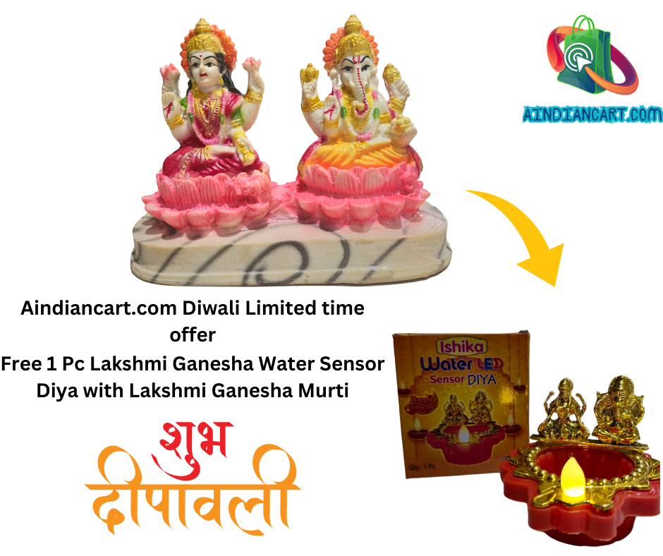 Lakshmi Ganesha Murti-With Free 1 Pc Lakshmi Ganesha Water Sensor Diya