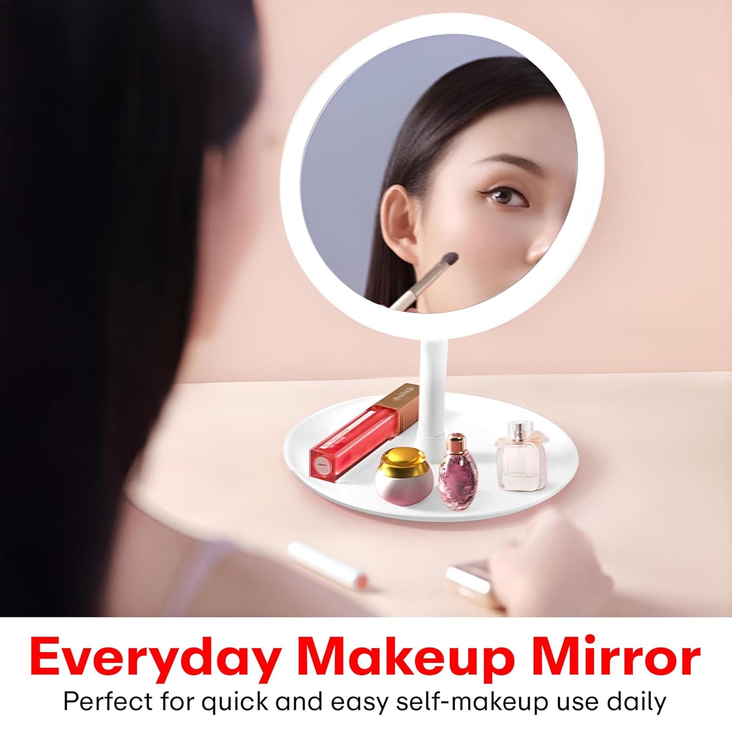 LumiGlow™ 3-Tone LED Vanity Mirror with Storage Tray