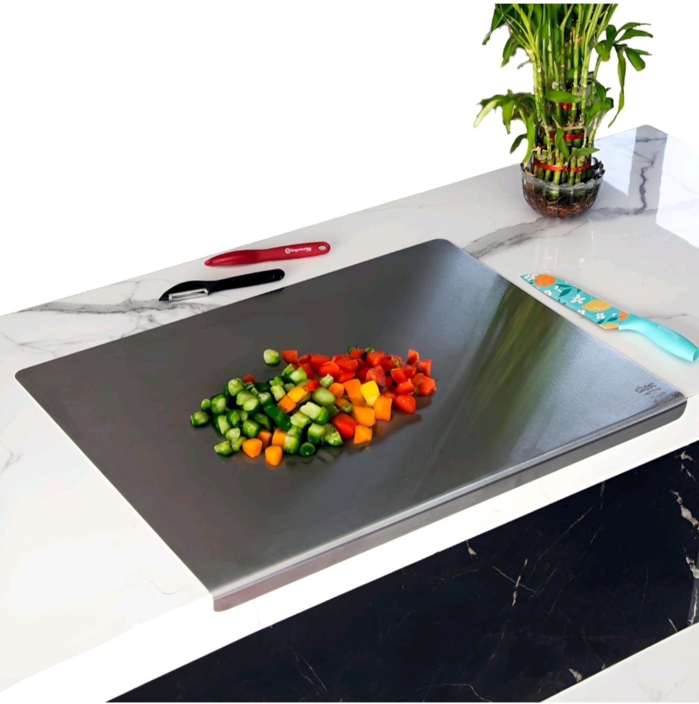 Stainless Steel Chopping Board & Kitchen Countertop-41 x 31 Cm (Original Big Size)