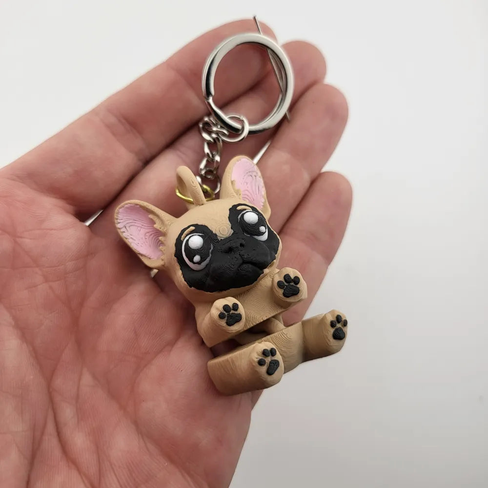 Bulldog Keychain Articulated Flexi Toy Kawaii DOG