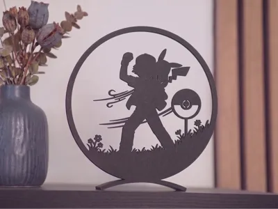 016 Catch Em All Ash  Pikachu Silhouette