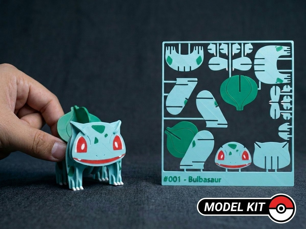 3D Printed Bulbasaur DIY Puzzle Model Kit | Buildable Collectible Figure