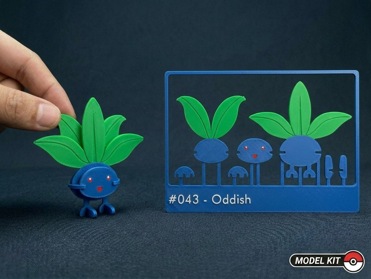 3D Printed Oddish DIY Puzzle Model Kit | Buildable Collectible Figure
