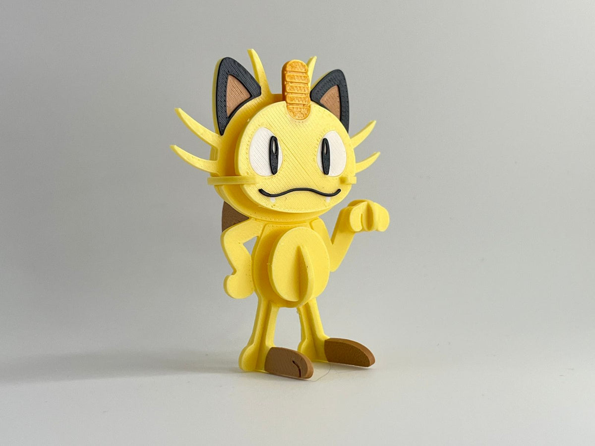 3D Printed Meowth DIY Puzzle Model Kit | Buildable Collectible Figure