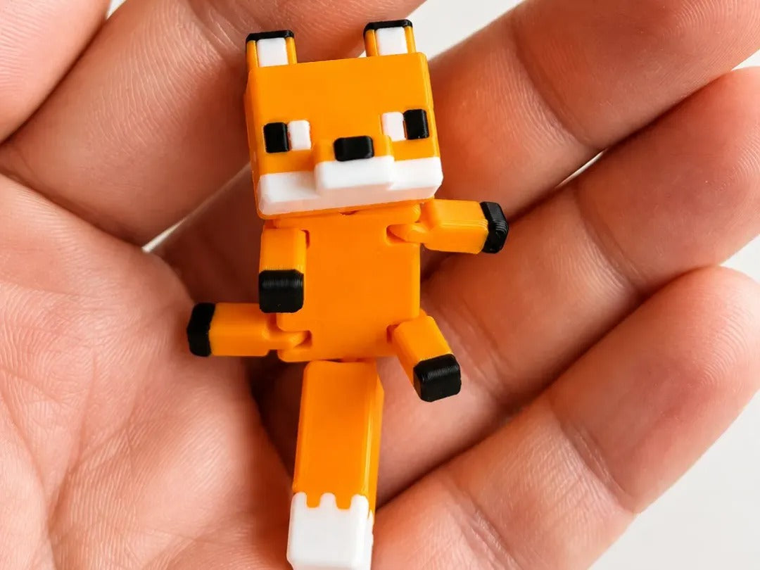mini Articulated Fox (Minecraft). Print in place
