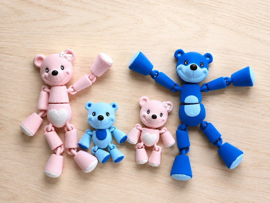 06 Articulated Teddy Bear Family