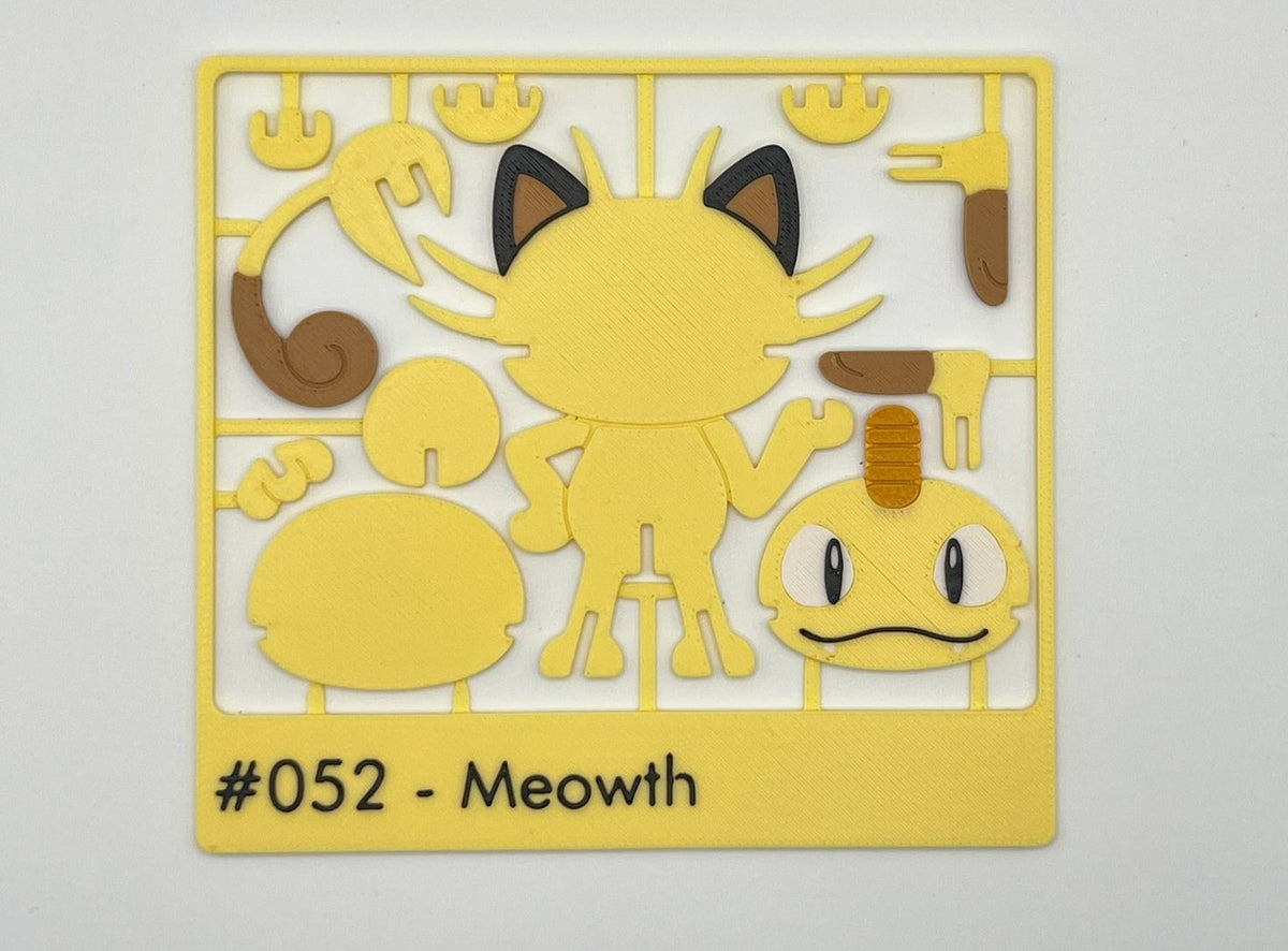 3D Printed Meowth DIY Puzzle Model Kit | Buildable Collectible Figure