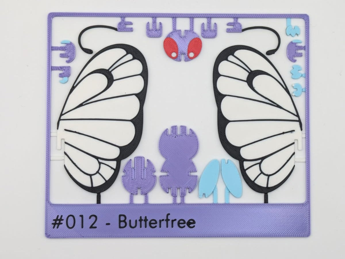 3D Printed Butterfree DIY Puzzle Model Kit | Buildable Collectible Figure