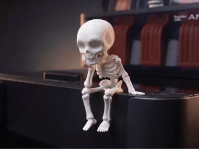 105 Cute Sitting Thinker Skeleton - Desk Pet