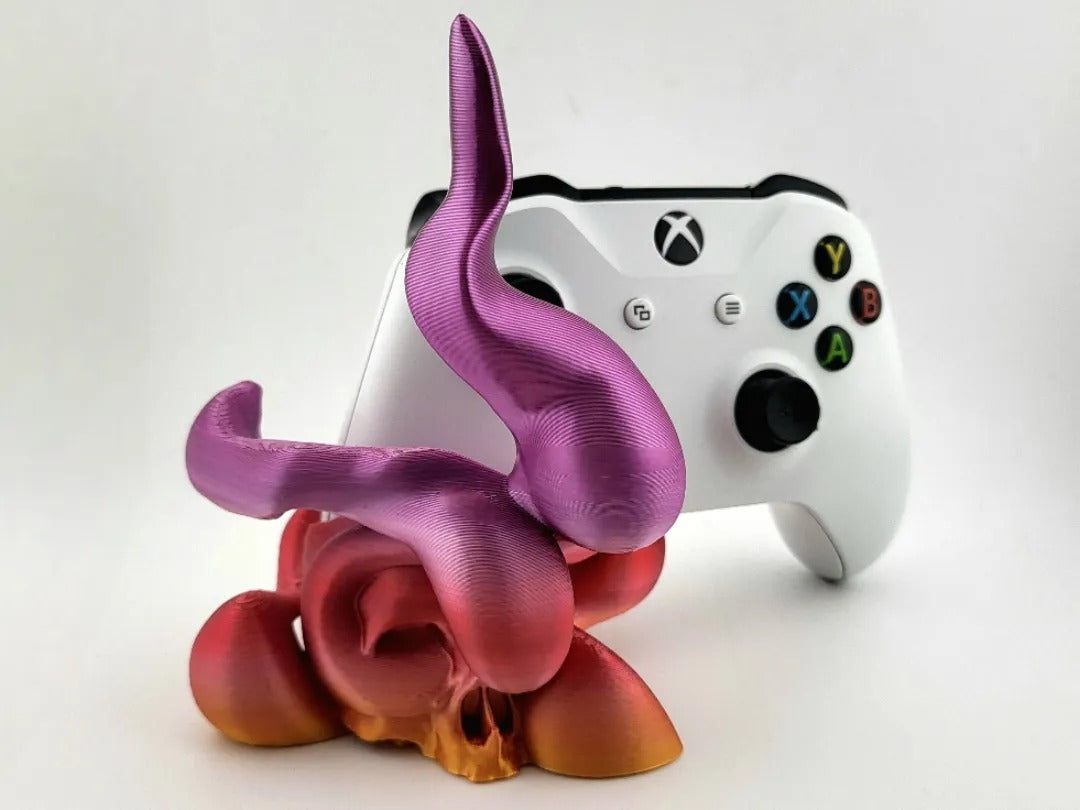 PS5 controller stand, joystick, PlayStation, skull_01