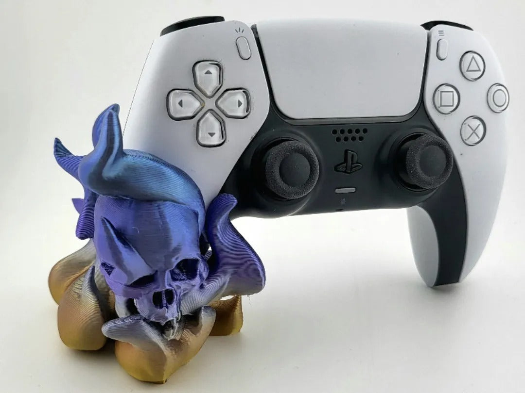 PS5 controller stand, joystick, PlayStation, skull_01