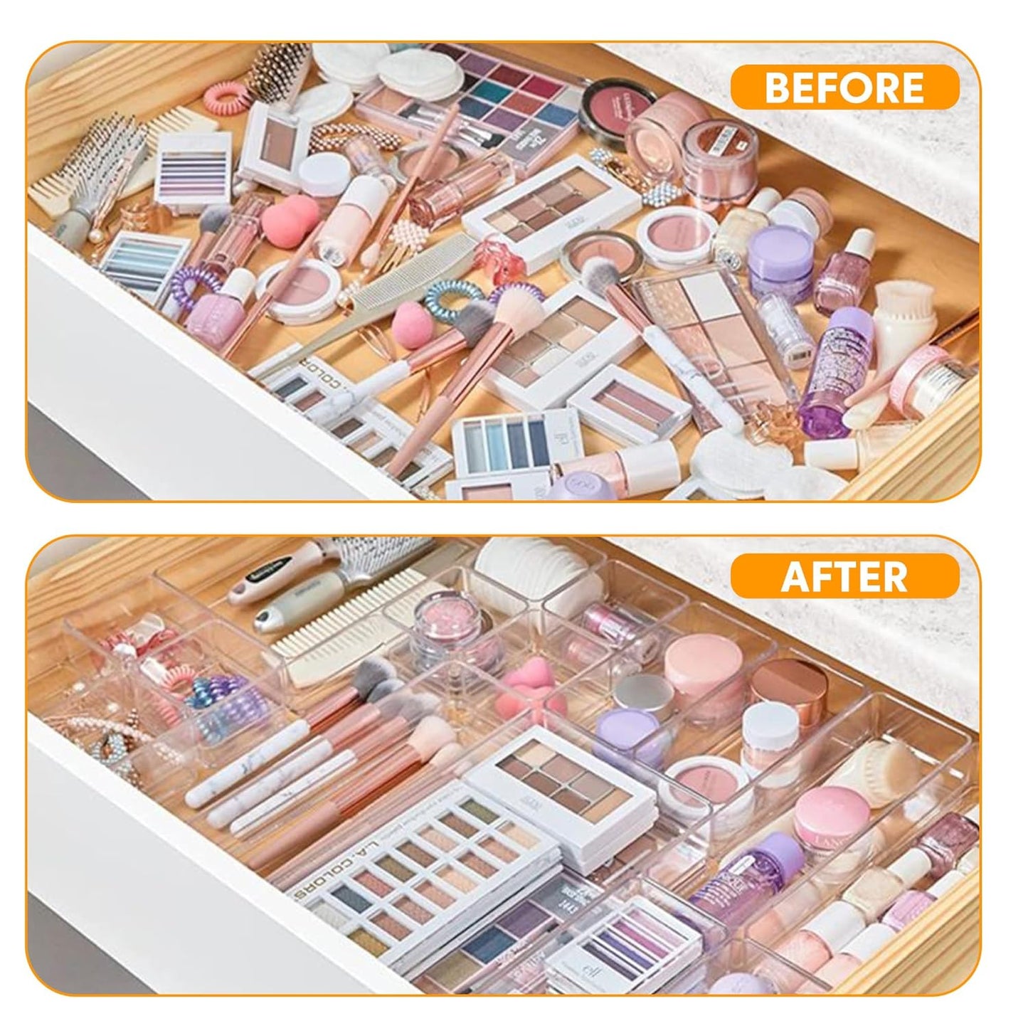 Multipurpose Clear Drawer Organizer