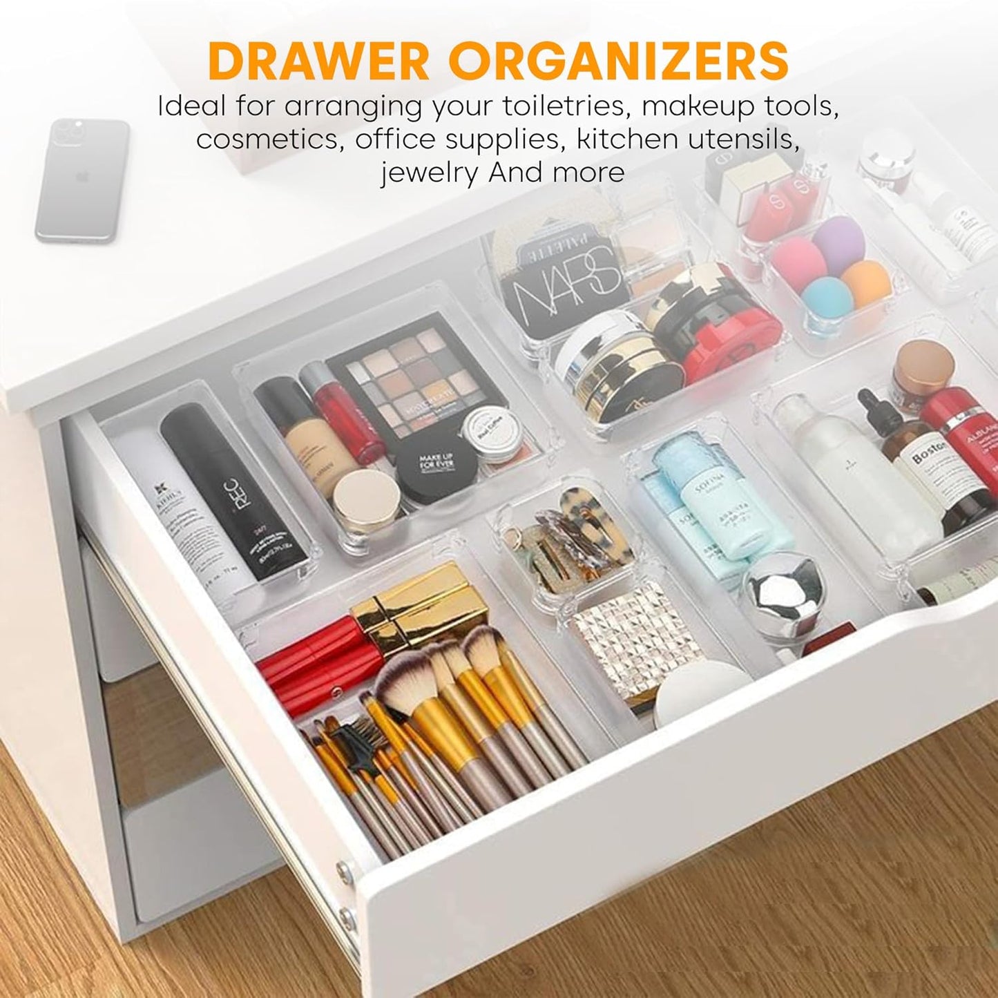 Multipurpose Clear Drawer Organizer