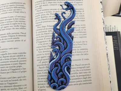 Blue Serpent Bookmark Snake Book Marker Book Decor