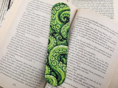 Bookmark Green TentacleKraken Book Marker