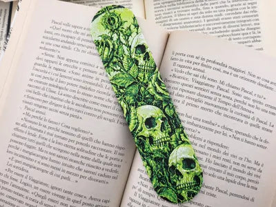 Bookmark halloween Gothic Green Skull Book Marker