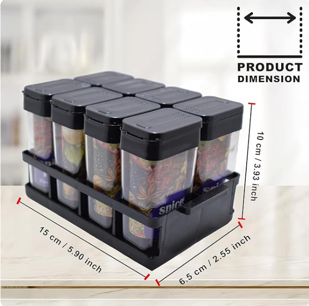Air Tight Masala Storage Box (1 SET- 8 JARS)