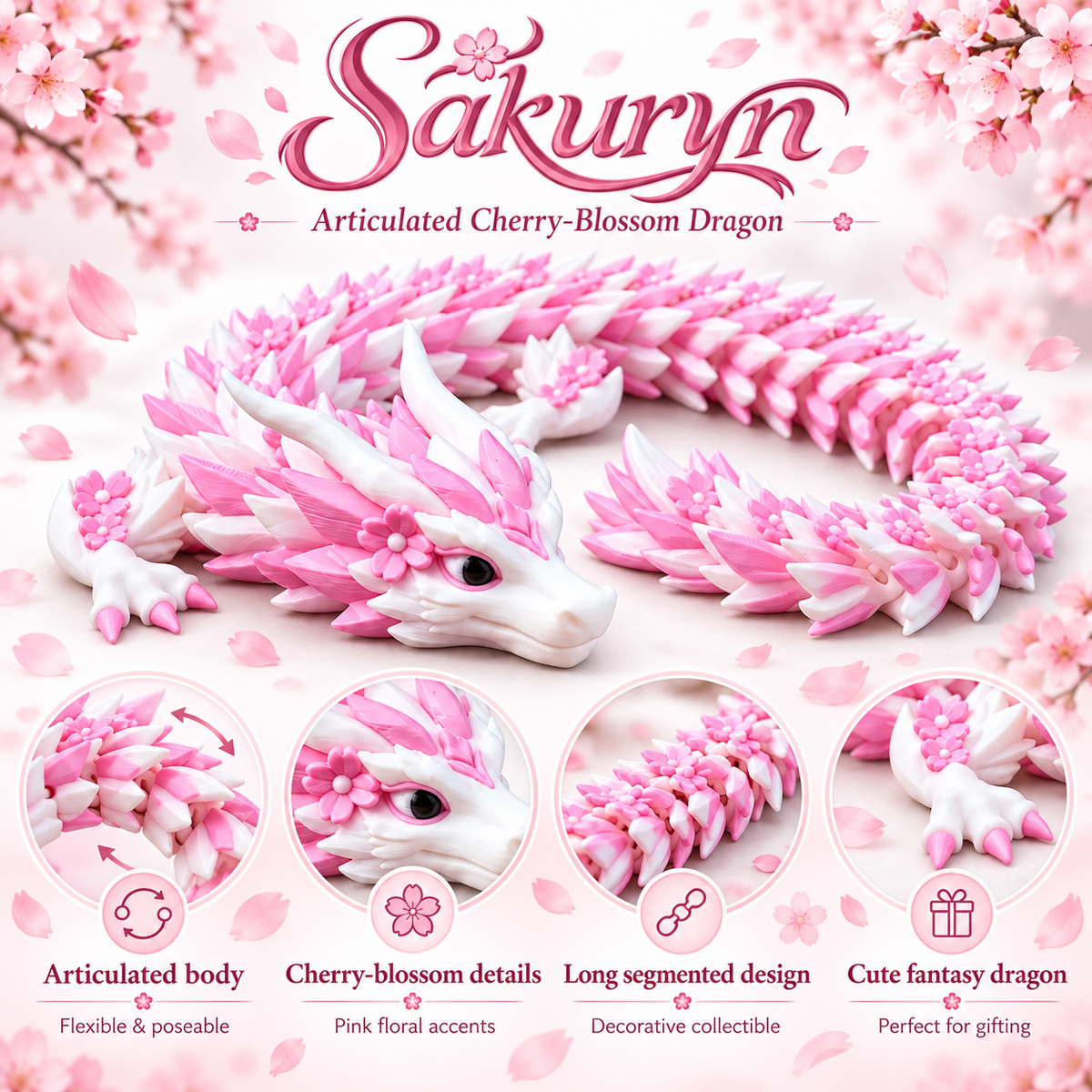 Sakuryn - Articulated Cherry-Blossom Dragon