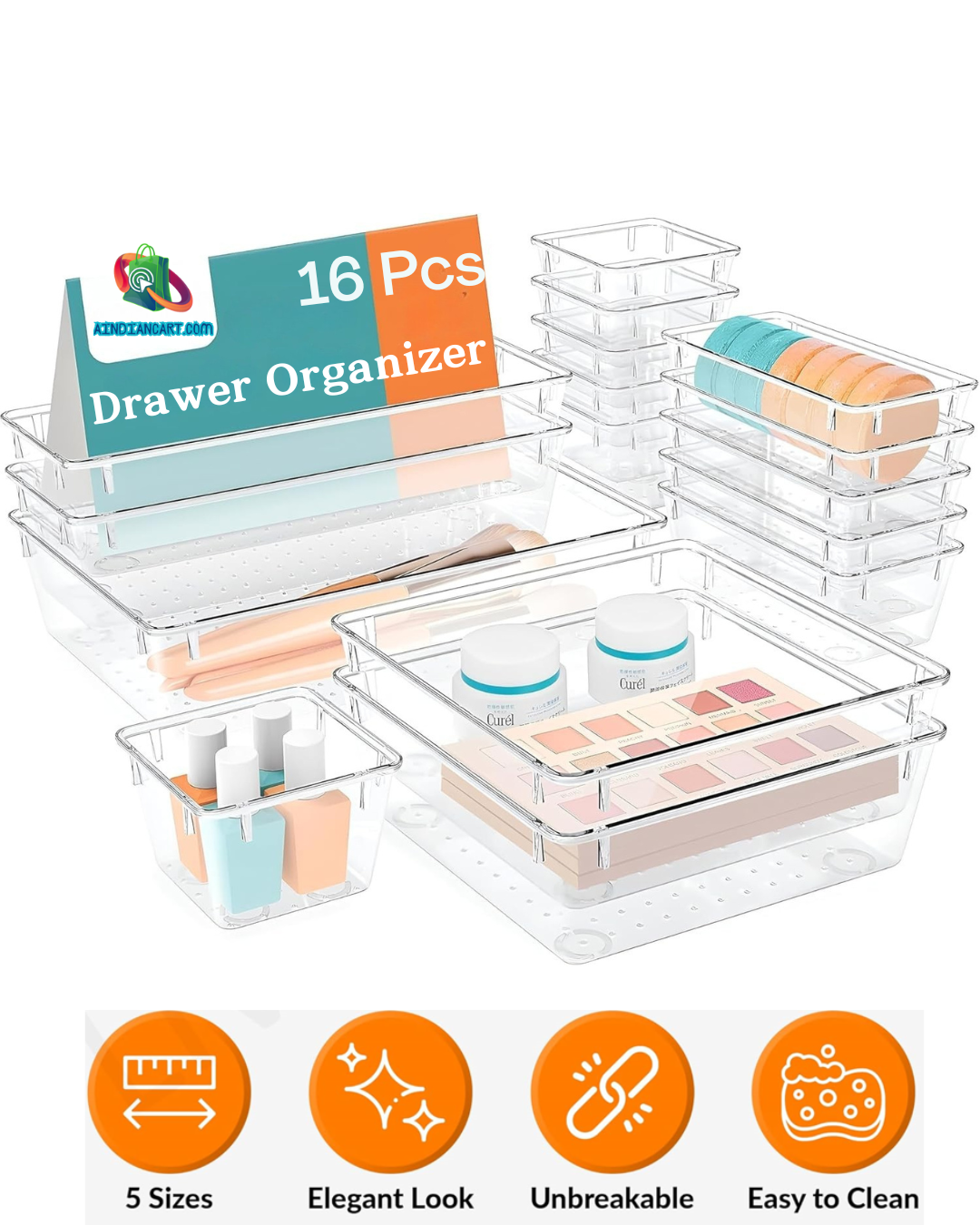 Multipurpose Clear Drawer Organizer