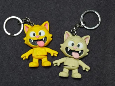 Crazy Cat Mini Flexi Keychain