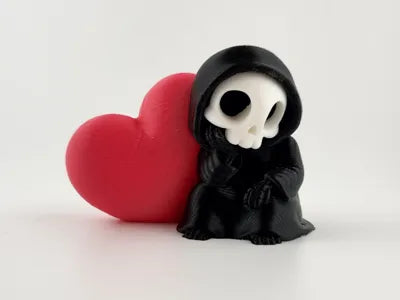 Cute Reaper with Heart  Kawaii Gothic Valentine