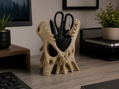 Dragon Skull Pen Holder  Desk Organizer