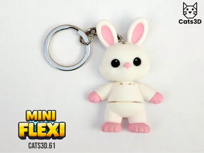 Easter Bunny Mini Flexi Keychain