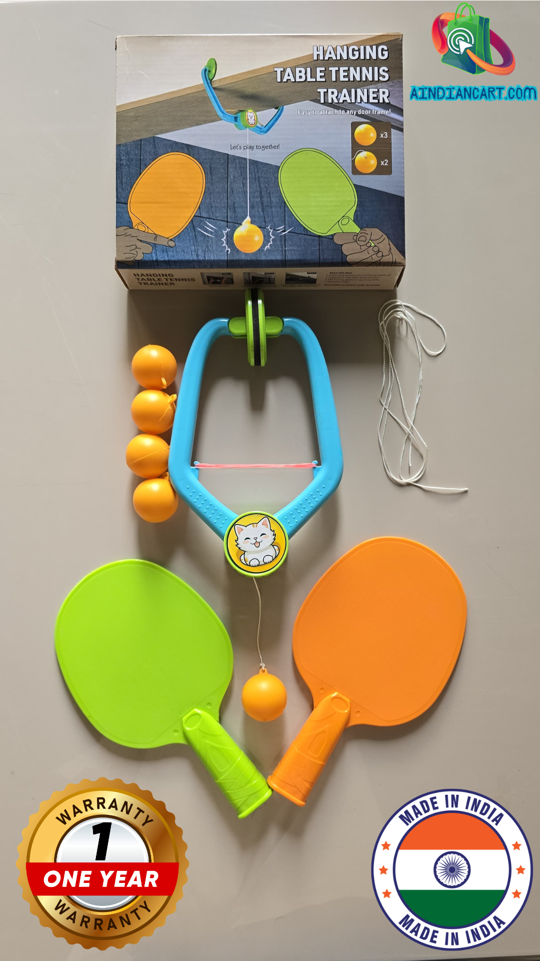 Indoor Hanging Table Tennis Set - Portable Ping Pong Fun for Any Room
