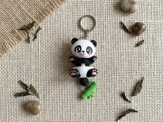 Fluffy Tail Cute Flexi Baby Panda - Toy  Keychain