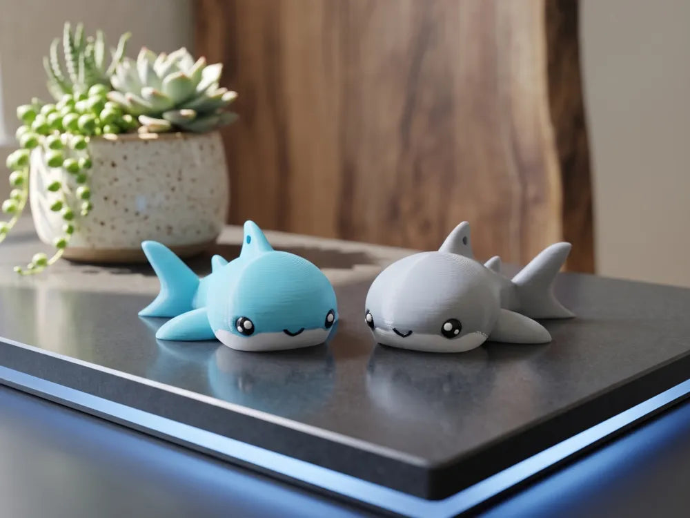 Fluffy Tails Cute Flexi Baby Shark - Toy Keychain