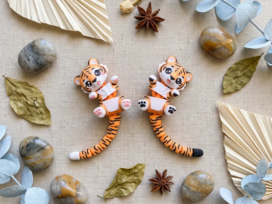 Fluffy Tails Cute Flexi Tiger Cub - Toy  Keychain