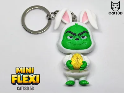 Grinch Easter Bunny  Mini Flexi Egg separated