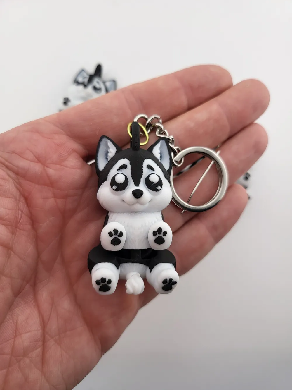 Husky Dog Articulated Keychain Flexi Toy Kawaii