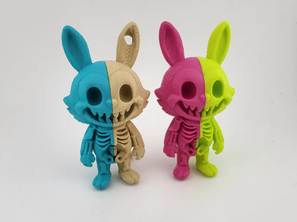 Kawaii Bunny Skeleton Figures Half Skeleton