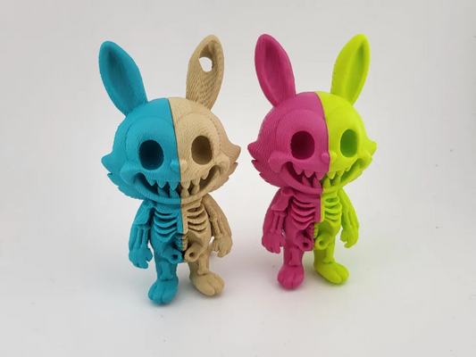 Kawaii Bunny Skeleton Figures Half Skeleton