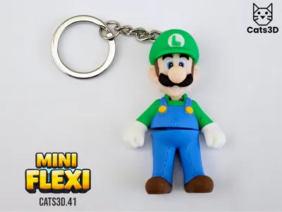 Luigi  Mini Flexi Keychain Super Mario